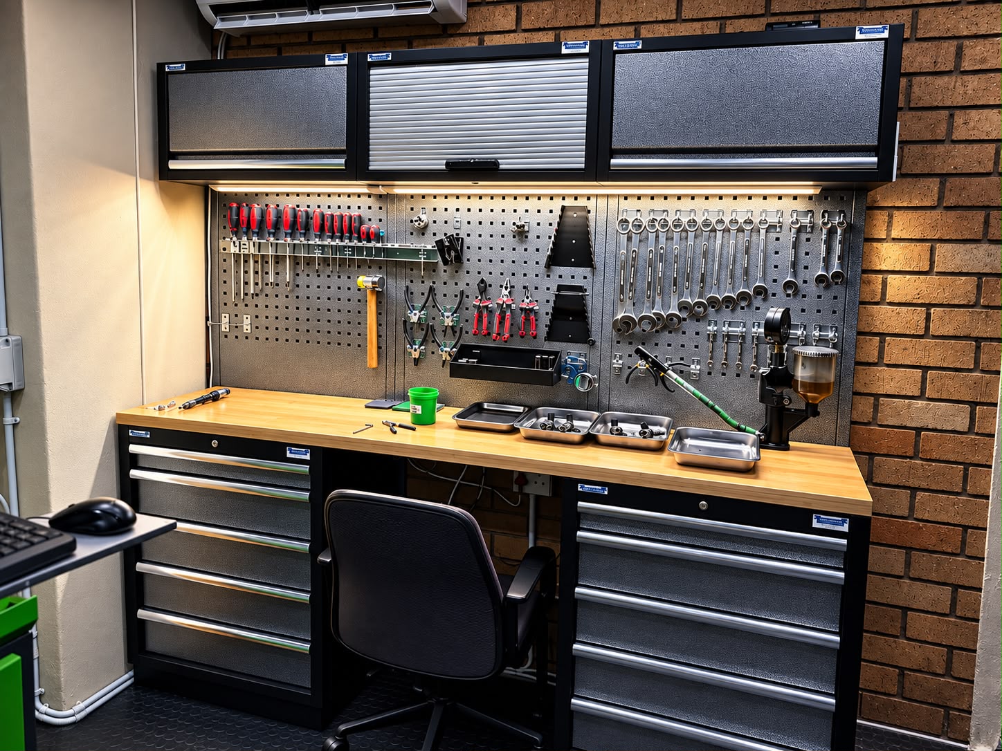 Organized specialist tool station inside the Grunwalds Diesel Division